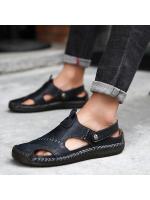 Sandalias de verano para hombre, zapatos informales de cuero genuino para hombre, sandalias de cuero para exteriores para hombre, zapatos de playa, zapatos romanos para hombre - details 5