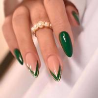 24 piezas de uñas francesas para mujer, parches de uñas postizas, estilo veraniego, diseño morado, juego completo, usable - details 2