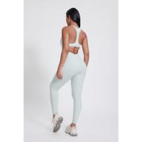 Mono de yoga con espalda de carreras para mujer, cremallera frontal, mallas deportivas de una pieza con espalda abierta - details 11
