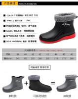 Botas de lluvia para hombre, botas desnudas a la moda, zapatos antideslizantes para trabajo de Chef, zapatos de pesca de goma impermeables y duraderos, zapatillas de deporte para hombre 2023 - details 25