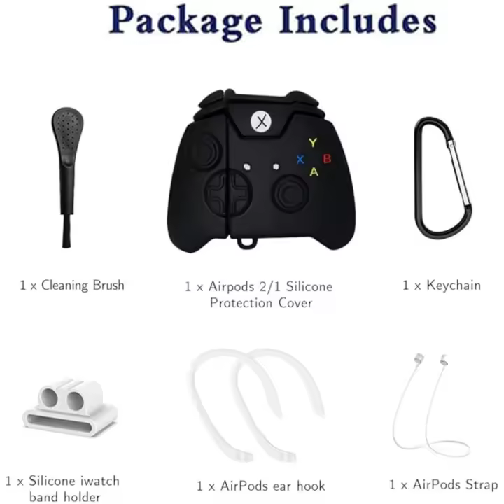 Funda Protectora de Silicona para Airpods 2/1 Diseño de Patrón de Gamepad de Dibujos Animados 3D Antideslizante Resistente al Desgaste - 1