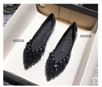 Zapatos de punta para mujer, planos, nuevos de primavera y otoño, zapatos de boca ligera plateada, suela suave para mujer de talla grande, zapatos de dama. - details 0