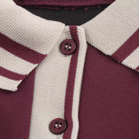 TRAFZA, moda de verano para mujer, vestido acampanado plisado ancho acanalado con contraste, vestido elegante de manga corta con cuello vuelto y botones para mujer - details 11