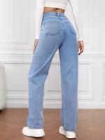 Vaqueros de cintura alta para mujer, pantalones rectos de pierna ancha - details 5
