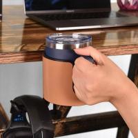 Portavasos de escritorio antideslizante 2 en 1, rotación de 360 grados, abrazadera de brazo ajustable, colgador de auriculares de escritorio, fácil instalación, ajuste Universal - details 3