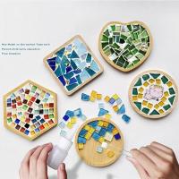 Posavasos de Mosaico Hecho a Mano DIY Almohadilla de Bambú para Taza Patrón de Corazón Cuadrado - details 1