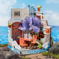 Robotime Rolife casa en miniatura para niños, 4 tipos de hermosos juguetes de madera de diseño para niñas, juegos de construcción con familia - details 6