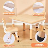 Juego de Mesa y 2 sillas para niños, Altura Ajustable, Juego de Mesa y Silla para niños de 3 a 8 años, fácil de Limpiar, Aprobado por CPC y CE (Juego de 3 Piezas), Color Azul - details 11