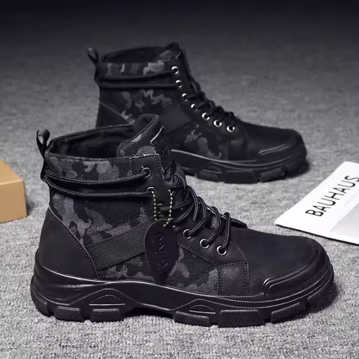 Primavera 2025 botas de hombre camuflaje de lona impermeable antideslizante alto - 1