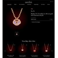QееΙīп Collar Yu Yi mediano en oro amarillo de 18 quilates con diamantes y jade negro - details 0