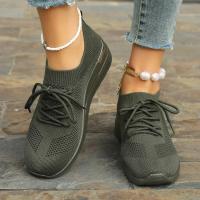 Zapatillas de deporte informales para mujer, zapatos de malla transpirables con cordones, Tenis de plataforma para caminar y correr, moda de verano - details 28