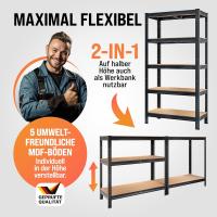 2X Estanterías Almacenaje Metálicas Cargas Pesadas 1750Kg 180x90x40cm Más Altas Rojas - details 13