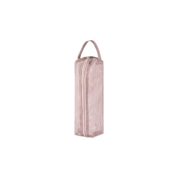 Neceser de malla con asa práctica, bolsa de almacenamiento de artículos de tocador ligera y transpirable, bolso de viaje plegable de secado rápido - 1