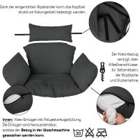 Cojín Colgante de Huevo Respaldar con Almohada para la Cabeza Impermeable Para Jardín Patio Marrón - details 3