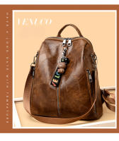 Mochila colgante de cuero suave versión coreana, gran capacidad, multifuncional, bolso de un solo hombro de doble uso - details 2