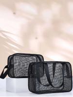 Malla de malla completa de viaje, bolsa de almacenamiento de cosméticos, en mano con bolsa de artículos de tocador - details 1
