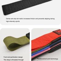 Correas de elevación de algodón para Fitness, muñequeras ajustables resistentes al desgaste para levantamiento de pesas, antideslizantes duraderas, 1 par - details 11