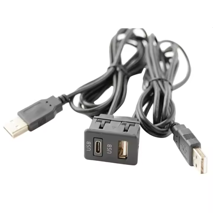 Cable de Extensión USB-TAPYC de Doble Puerta para Coche y Barco 150CM Montado en Panel de Tablero - 1