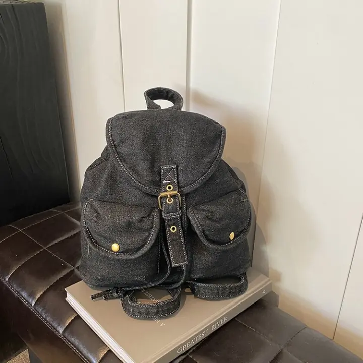 Cubo, nuevo estilo, gran capacidad, mochila escolar, ocio, moda, mochila, viajes, mezclilla, mochila - 1