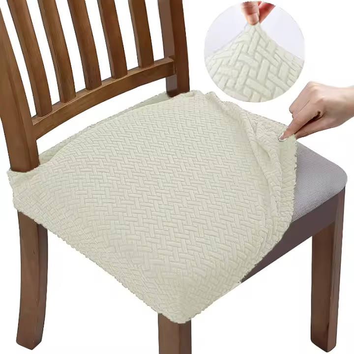 Nuevas fundas duraderas para asientos de sillas de Jacquard, extraíbles, lavables, antipolvo, elásticas, de LICRA, para comedor, cojín tapizado para silla Slipco - 1