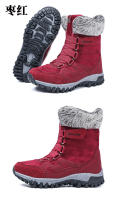 Algodón para el invierno del norte, botas de nieve cálidas y de suela gruesa con forro polar añadido, zapatos altos de cuero para mujer en tallas 35-42 - details 20