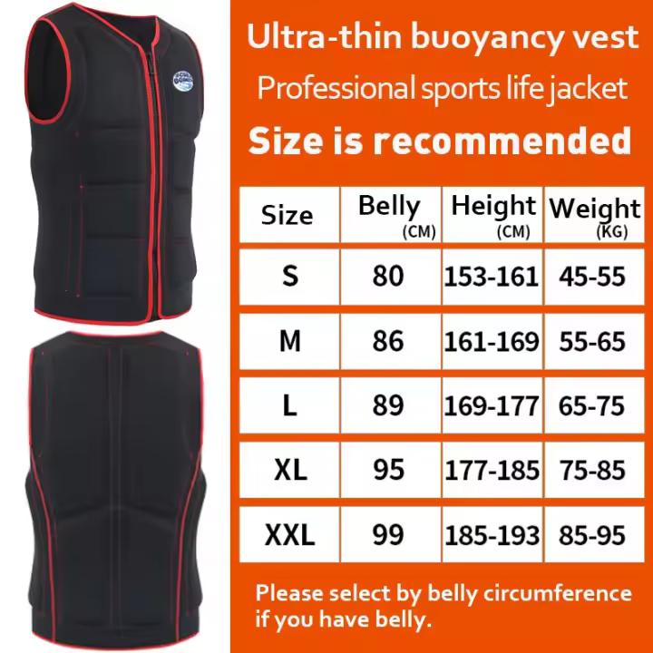 HISEA Chaleco de Natación Scubadonkey Wake Board Surfing Buoyancy Suit Vest Ligero y Delgado No Profesional para Rescate de Adultos - 1