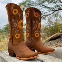 Botas estampadas de estilo vintage para mujer, botas largas para mujer - details 0