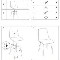 Juego de 4, Estilo Nórdico Vintage de Cuero Sintético con Patas de Metal, Sillas de Comedor para la Cocina, Sillones para el Salón, Color Marrón - details 15