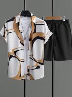 Camisa Casual de manga corta para hombres y pantalones cortos deportivos de verano a la moda callejera para hombres, pantalones cortos de entrenamiento al aire libre - details 1