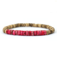 Noter Pulsera de madera natural Unisex Grado A Pulsera de piedra emperador Pulsera de cuentas de coco Meditación Yoga Accesorios de joyería - details 7