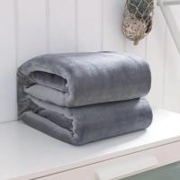 WAOW-Microlino esponjoso cálido para camas, 220x240cm, funda de sofá suave, manta polar de lana Coral azul negro liso, primavera e invierno. - details 2