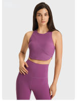 Sujetador deportivo de yoga para mujer SHINBENE con cuello alto y diseño de costilla para gimnasio y entrenamiento tipo Racerback con built in bra - details 4