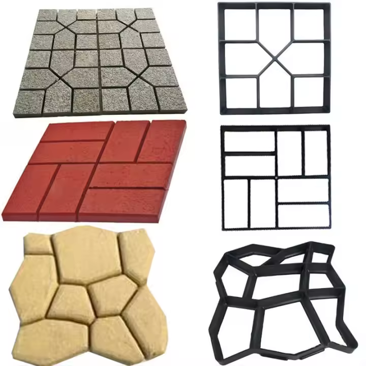 Molde de pavimento de hormigón para camino de jardín, camino de piedras manual reutilizable, bricolaje, ladrillos - 1