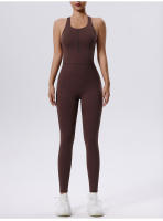 Mono de Yoga con cremallera para mujer, chaleco sin mangas y pantalones ajustados para Fitness y entrenamiento - details 16