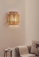 TOMAXIN B&B lámpara de pared retro con ambiente cálido, lámpara de pared de cuerda de cáñamo junto a la cama del pasillo - details 2