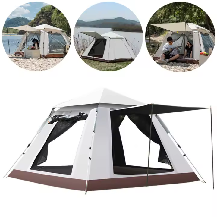 Tienda de campaña emergente automática, para 3-4 personas, con ventana, impermeable, a prueba de viento, para senderismo y viajes - 1