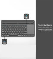Teclado inalámbrico ergonómico con soporte para teléfono y panel táctil, Dual, Bluetooth, recargable, para iOS/Android/Win - details 4