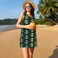 Vestido Duo de búho sin mangas informal para mujer, divertido pájaro verde, viajes personalizados, D-Duogos - details 110