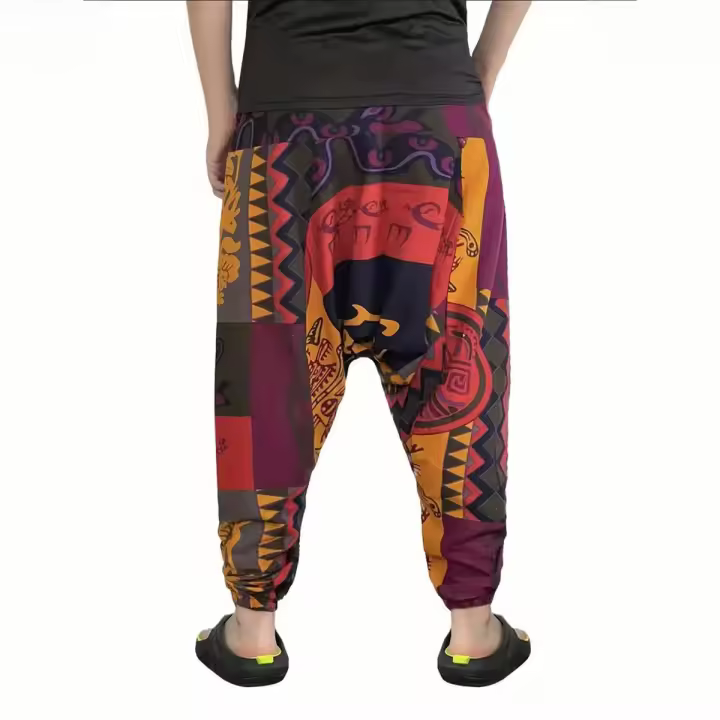 2025 pantalones de algodón para hombre, harén, elfo suelto, colgante, entrepierna, ratón volador, pantalones para hombre - 1