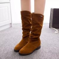Nuevas botas de media pantorrilla de otoño e invierno para mujer, botas de caballero informales de tacón bajo con punta redonda para mujer, botas de mujer de terciopelo mate - details 17
