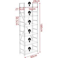Estantería de 6 Niveles Alta Almacenamiento en Salón y Estudio Estantería de Madera y Metal - details 2