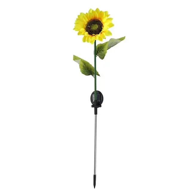 Luz LED Solar de girasol para exteriores, lámpara impermeable para decoración de jardín, boda, vacaciones, flores, 1/3 cabezales - 1