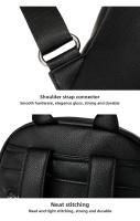 Mochila pequeña de moda para mujer, Mochila De Cuero Negro marrón simple, mini mochila de viaje informal para teléfono, regalos para niñas - details 24