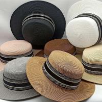 Tendencia moda verano plano ancho tejido para mujeres vacaciones playa protector solar cinta superior señoras sombrero de paja - details 0