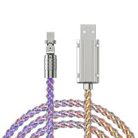 Cable de carga súper rápida RGB brillante con rotación de 180 °, Cable USB a tipo C, flujo MicroUSB, Streamer colorido, línea de datos de cargador, 6A, 120W - details 14