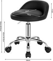Taburete de oficina con ruedas, taburete giratorio de altura ajustable, piel sintética - details 10