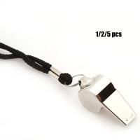 Silbato de Metal para árbitro deportivo de Rugby, herramienta de porristas de acero inoxidable con cuerda negra/amarilla, gran oferta - details 3