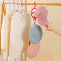 Estante para gorra de béisbol de plástico, colgador de almacenamiento de sombrero con forma redonda de Color brillante, soporte de exhibición de sombrero plegable montado en la pared para el hogar, 4 Uds. - details 4