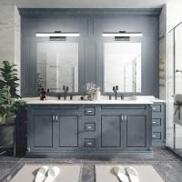 Lámpara LED de 32W Lámpara de espejo Aplique Blanco Frio 6000K Luz natural para Espejo Muebles de Maquillaje Aparato Montado en la Pared, Negro, 120CM - details 46