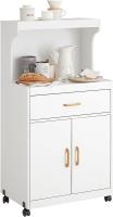 ,Aparador Auxiliar de madera de ingenieria bajo de Cocina con 2 Puertas y 1 cajón, para microondas,L62 cm x P40 cm x H119 cm,ES - details 0